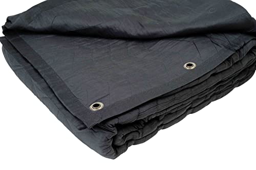 Small Black Sound Dampening Blanket with Grommets - 48" x 48" - Moving Blanket with Sound Absorption - Cotton/Polyester Woven (Machine Washable) - view 2