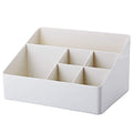 Home Organizer Bedside Table Organizer Makeup Organizer |Cosmetics Storage Box - 6 Compartments (White)