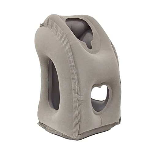 Inflatable Travel Pillow, Multifunction Travel Neck Pillow Air Cushion, Comfortable Airplane Travel Pillow, Portable Neck Support Pillow on Flights, Car, and at Home(Grey)