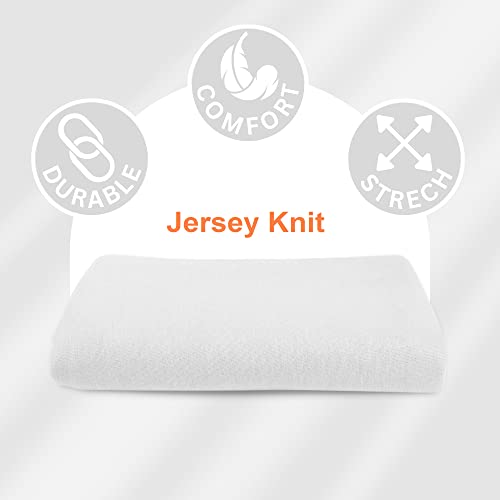 Jersey Knit Cot Fitted Sheet 75" x 33" with 8" Deep Pocket and 20” x 30” Pillow Case, Suitable for Bunk Beds, Camping, RVs, Folding Beds - Soft, Breathable, Flexible – White - view 3