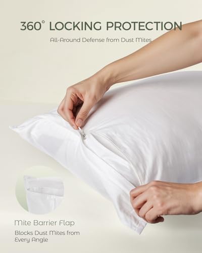 100% Cotton Pillow Protectors, 600 Thread Count, Standard, 4 Pack - view 3