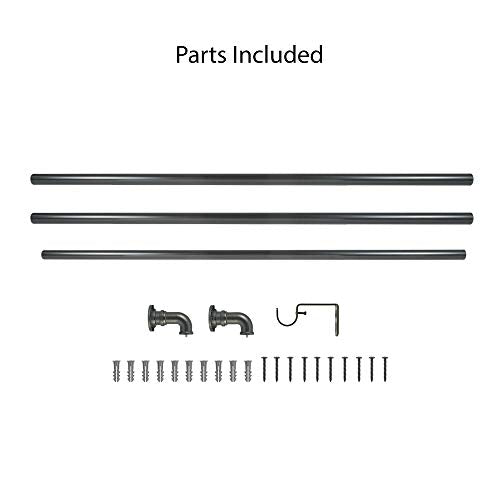 Industrial Wrap Around Telescoping Curtain Rod Set, 72-144", Bronze - view 6