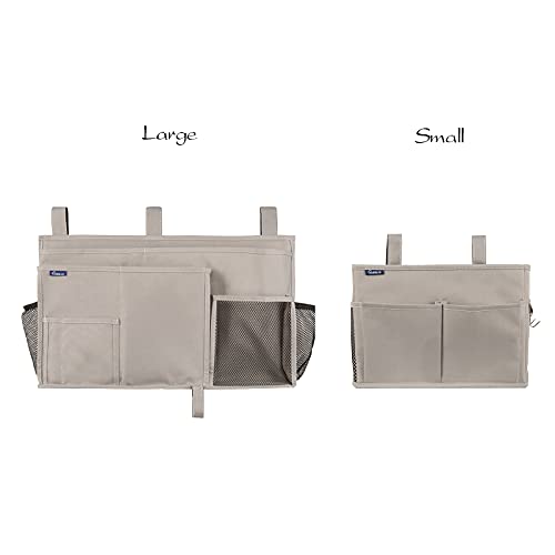 Bedside Caddy Hanging Bed Organizer Storage Bag Pocket for Bunk and Hospital Beds, College Dorm Rooms Baby Bed Rails,Camp 4 Pockets and 2 Hooks (Gray) - view 3