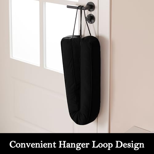 Door Draft Stopper with Removable Washable Cover, 38", Black - view 6