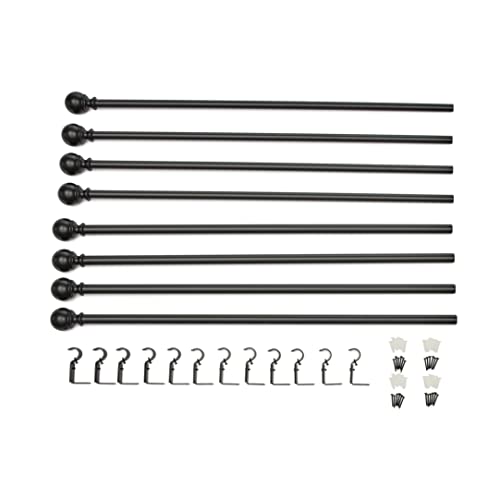 Adjustable Curtain Rod for Windows with Round Finials, 1-Inch Rod, 36" to 72", Black, 1-Pack - view 3