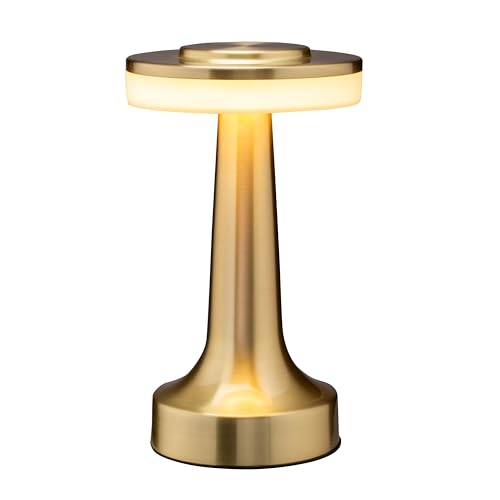 Dome Cordless Rechargeable LED Mushroom Table Lamp, Gold