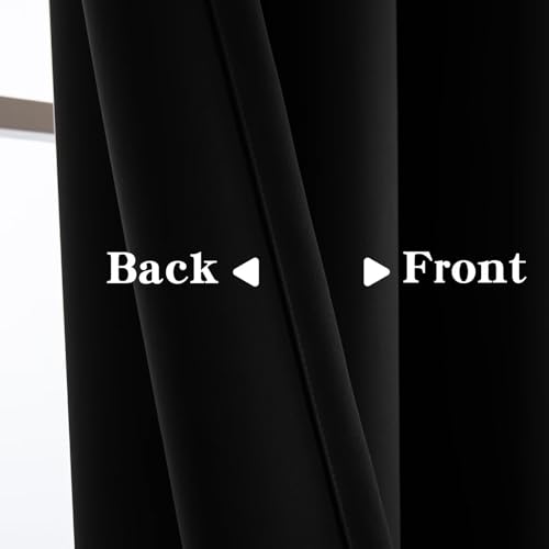 Blackout Curtains for Bedroom Grommet Black Custom - view 4