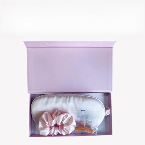 Satin Sleep Eye Mask Set, Light Blocking Shade with Scrunchie & Pouch - view 2