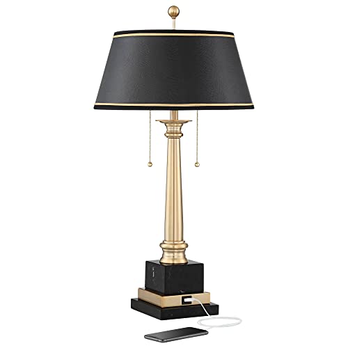 Georgetown 28 1/2" Tall Table Lamp USB Gold Brass Traditional Warm - view 2