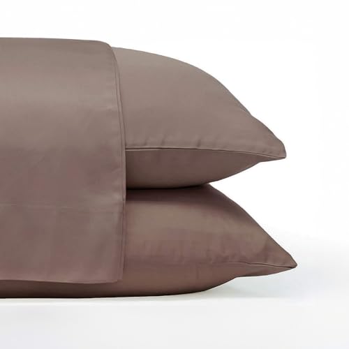 Classic 2-Piece Twill Pillowcase Set | Beach Linen | King Size | Bamboo Viscose Material | Allergy Resistant, Thermal-Regulating & Extra Soft