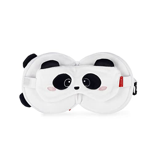 Travel Pillow with Night Mask, Panda Zip Closure, Space Saver, Hook for Convenient Carry, Small Pocket on Back, 16 x 16 cm - view 2