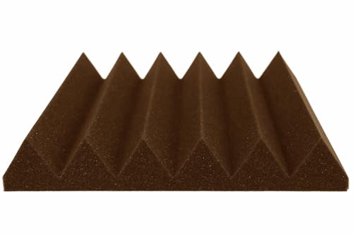 Foam Factory Inc 24 Pack Color Acoustic Foam Panel Studio Soundproofing Wedge Wall Tiles 12” X 12” X 2” (Brown) - view 7