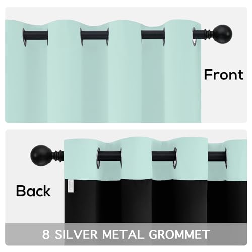 Aqua Blackout Curtains 96 inches Long for Bedroom 52" Wide 2 Panels - view 6