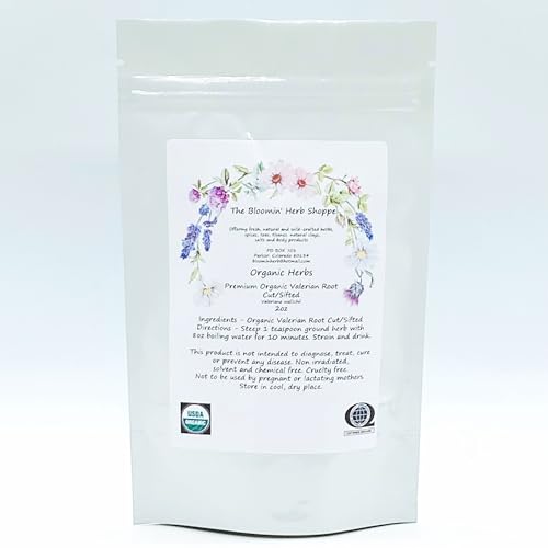 Organic Premium Valerian Root Cut Sifted 2oz The Bloomin Herb Shoppe Valeriana wallichii Fresh Potent Tea Tincture