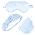 Silk Sleep Mask Set with Headband and Pouch, 3 Piece Eye Cover Kit