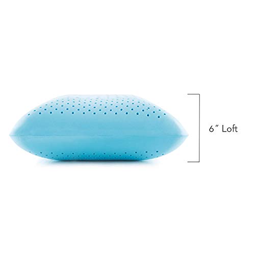 Z Shoulder Zoned Dough Memory Foam Pillow - Gel Infused - Premium Tencel Cover - 5 Year U.S. Warranty - Mid Loft - Queen, Blue - view 4