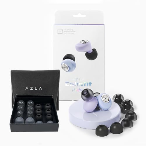 Calmfit Control Ear Plugs, Adjustable Fit & Noise Reduction (Purple Blue, SML Set)
