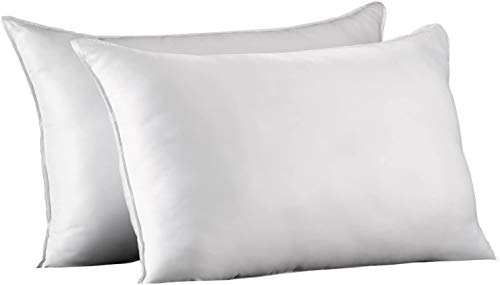 Home Standard Size Bed Pillows- 2 Pack White Hotel Pillows- Gel Fiber Filled FIRM Gel Pillows with Hypoallergenic Classic Cover- Best Pillow For Side Sleepers & Back Sleepers