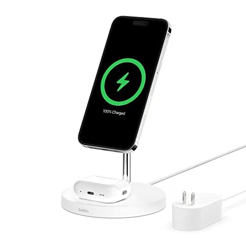 MagSafe 2 in 1 Wireless Charging Stand, Fast Charger (Renewed)