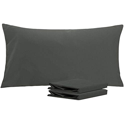 Microfiber King Pillowcases, 2 Pack, 20 x 36, Dark Grey