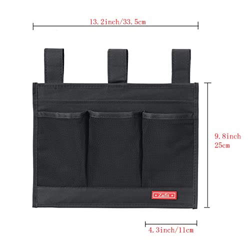 Hanging Bedside Caddy, Bedside Storage Organizer for Magazine, Phone, Remote control (Classic4 Pockets-Black) - view 4