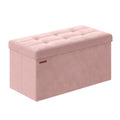 Storage Ottoman Bench, 30 Inches Velvet Foldable Foot Rest