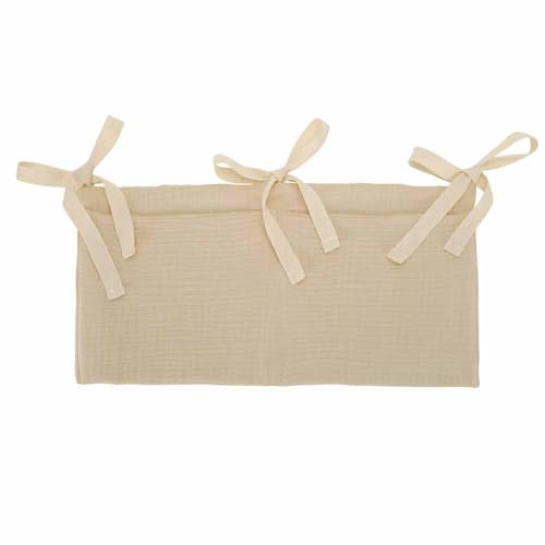 Cotton Baby Bedside Hanging Storage Bag,2 Pockets Organizer(Oatmeal) - view 2