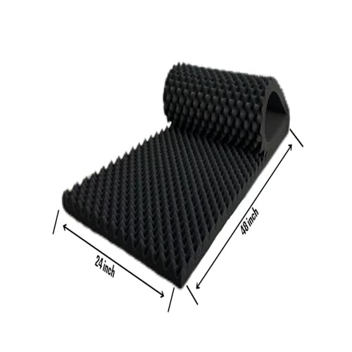 1 Pack Egg Crate Foam Sound Proof Foam Panels for Walls,48''X24''X2'' inch Acoustic Panels, high-Density Fireproof soundproof Wall Panels, Professional Acoustic Treatment (Black) - view 3