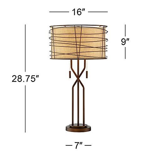 Marlowe 28 3/4" Tall Table Lamp Bronze Brown Modern Rustic Pull - view 4