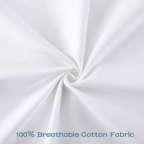 100% Cotton Zippered Pillow Cases King Size Set of 4, Super Soft & Breathable Pillow Protectors with Zipper, White Pillow Case Covers 20x36 Inches - view 4