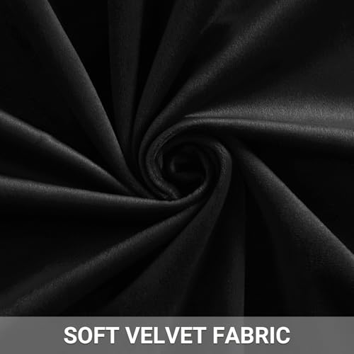 Velvet Room Darkening Curtains 108 Inch Long, 2 Panels, Black - view 3