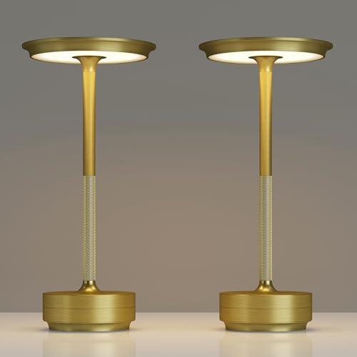 2 Pack Rechargeable Cordless Table Lamp, 5000mAh Battery Table Light