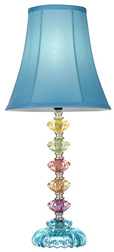 Bohemian Blue 21" High Table Lamp Glass Teal Stacked Traditional Colored - view 5
