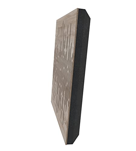 (2 Pack) — Sound Absorption-Diffuse Acoustic Panel «Wave» | 19.7''x19.7''x2.1" | High Density Foam | Absorption - Diffusion - Reflection - Soundproofing - Insulation | Wood laminated: (Sonoma) - view 3