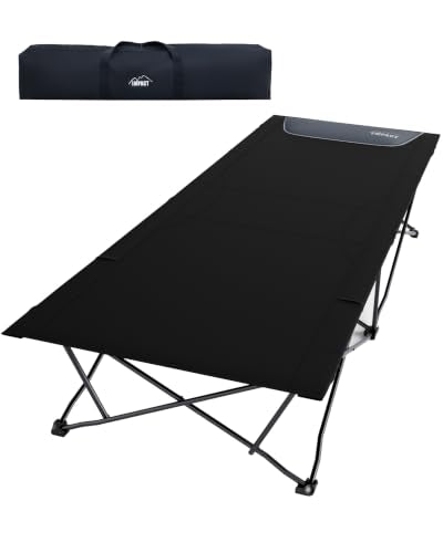 41" Wide Folding Camping Cot, 500lbs Heavy Duty Cots for Adults Big & Tall