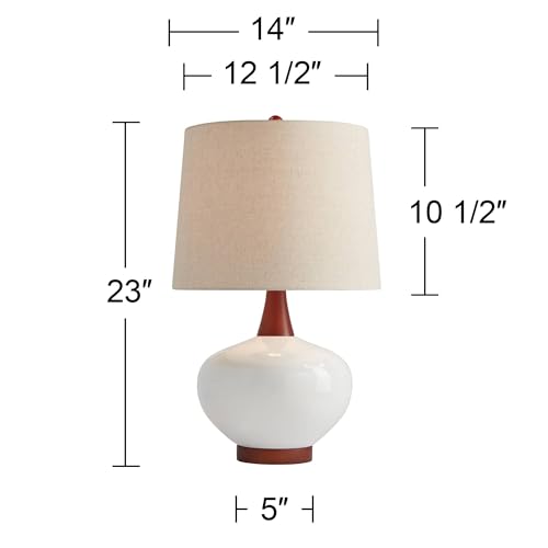 Brice 23" High Table Lamp Ivory Wood Mid-Century Ceramic Mid Century Modern - view 4