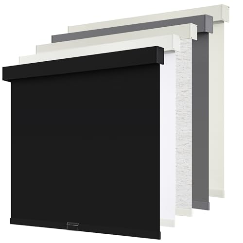 Cordless Blackout Roller Shades Blinds for Windows,34"W x 72"H,Black