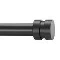 16-56 inch Long Adjustable Matte Black Curtain Rods,1 inch Diameter Splicing Heavy Duty Rod Set with Aluminum Finals for Windows, Door, Drapery
