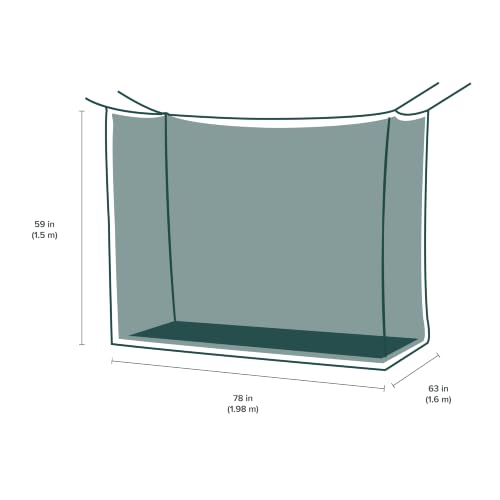 Double Rectangular Mosquito Net – Insect Protection for Camping, Hiking & Travel – Fits Two Sleeping Bags or Cots – Includes Setup Kit & Carry Bag – Green, 63” W x 78” L x 59” H - view 7