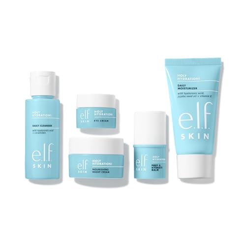 E.l.f. SKIN Holy Hydration! Jet Set Hydration Kit, Travel Friendly Hydrating Skincare Set, Face Cleanser, Balm, Moisturizer, Eye Cream & Night Cream, Vegan & Cruelty-Free - view 3