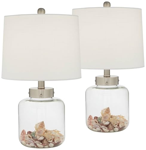 Sea Star 20 1/2" High Accent Lamps Set of 2 Fillable Glass Canister Coastal