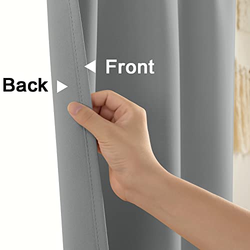 48 Inch Blackout Waterproof Short Curtains for Windows, Thermal Insulated Grommet Drapes for Kitchen Bedroom Small Window, 36'' W x 48'' Length 2 Panels Set, Light Grey - view 5