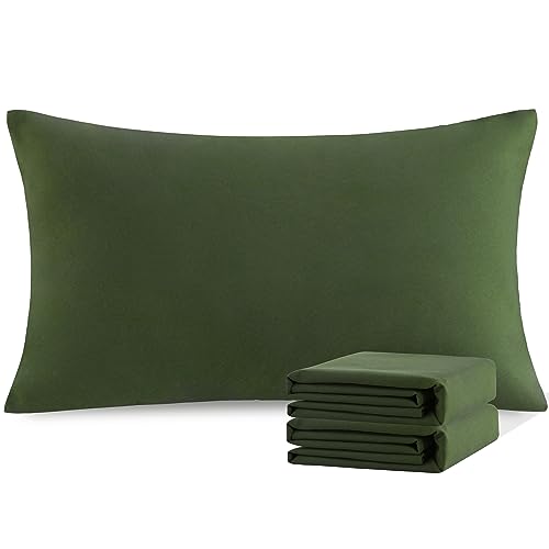 Microfiber King Pillowcases, 2 Pack, 20 x 36, Olive Green