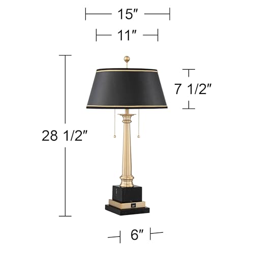 Georgetown 28 1/2" Tall Table Lamp USB Gold Brass Traditional Warm - view 4