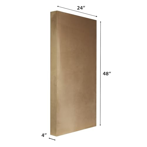 Microsuede Acoustic Panel 24" x 48" x 4" Square Edge (Camel) - view 3