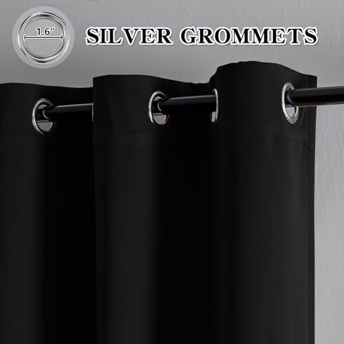 Blackout Curtains for Living Room Black 52" W x 108" L - view 4