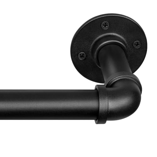 1 Inch Heavy Duty Blackout Curtain Rod, 72 to 144 Inch, Black