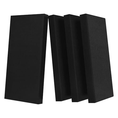 4 Pack Acoustic Panels 23.6"x11.8" Soundproof Fiberglass Panel, Black