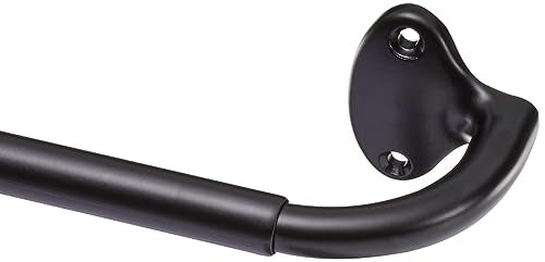 Room Darkening Blackout Curtain Rod for Bedroom and Living Room, Curved, Wraps Around, Blocks Light, for Heavy Curtains, 48" to 88", Black
