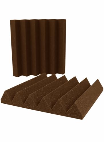 Foam Factory Inc 24 Pack Color Acoustic Foam Panel Studio Soundproofing Wedge Wall Tiles 12” X 12” X 2” (Brown) - view 6
